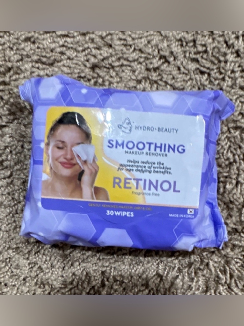 Hydro+Beauty Retinol Smoothing Makeup Remover Wipes - Purple